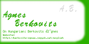 agnes berkovits business card